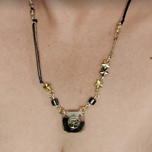 Asymmetrical Gold Leaf Necklace