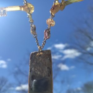 Enchanting steampunk futuristic wearable art, gold gears and keys, vintage gift necklace for her