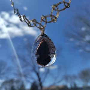 Genuine native american mahogany obsidian arrowhead spiritual neck art, great gift